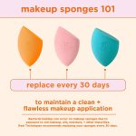 Real Techniques Miracle Complexion Sponge Duo, Makeup Blending Sponge, For Foundation, Offers Light To Medium Coverage, Natural, Dewy Makeup, Orange Sponge, Latex-Free Foam, 2 Count - Image 14